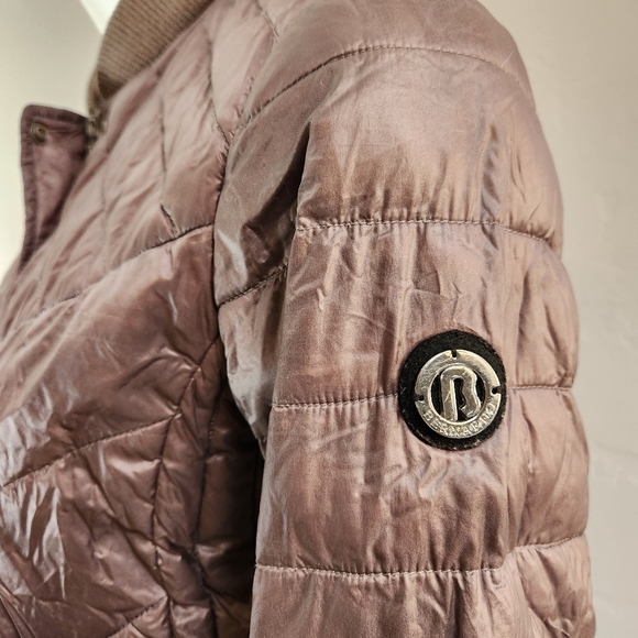 BERNARDO Brown Jacket Size‎ XS Quilted Puffer Pimaloft Zip Button Closure Ribbed - Picture 10 of 11